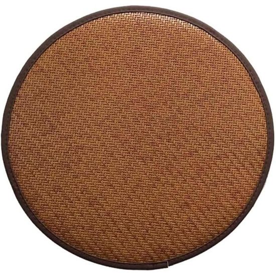 Coussin Tabouret Rectangle 36x24cm Brun - Galette Chaise Mémoire De Forme Déhoussable Antidérapante
