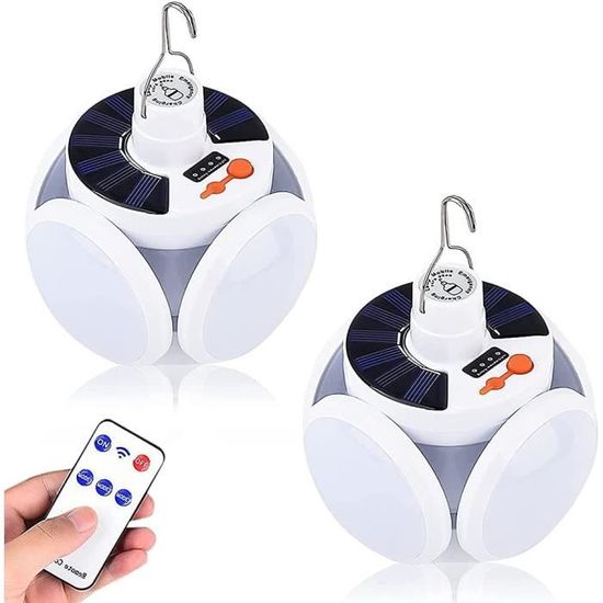 Lampe Camping LED Solaire Avec Manivelle Et Charge USB – Noire
