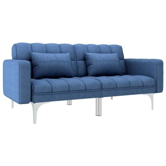 7678®Bon Canapé-lit Scandinave,Canapé d'angle Réversible Convertible Sofa de salon de Haute qualité Bleu Tissu