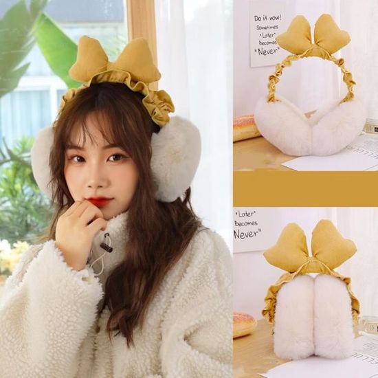 Cache-oreilles Lapin Pour Enfant Et Femme - Peluche Douce, Oreilles Qui Se Replient, Idéal Hiver, Cadeau De Noël Mignon