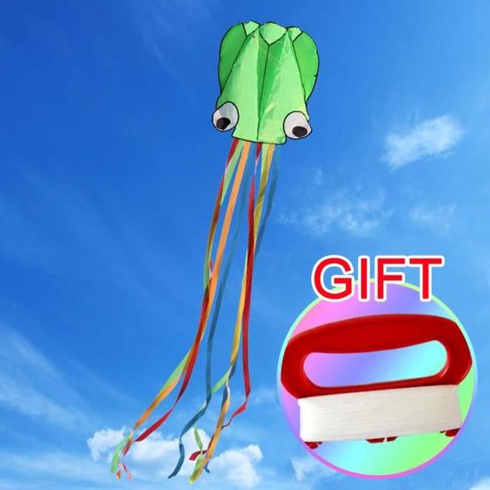 Touch the sky 3 paquets de Cerf-volant Pieuvre de Dessin Animé pour Enfant & Adulte,Facile à Voler,Conception de Structure Unique,Excellents Jeux de Plein Air et Jouets,Adaptés aux Débutants.(Style 1