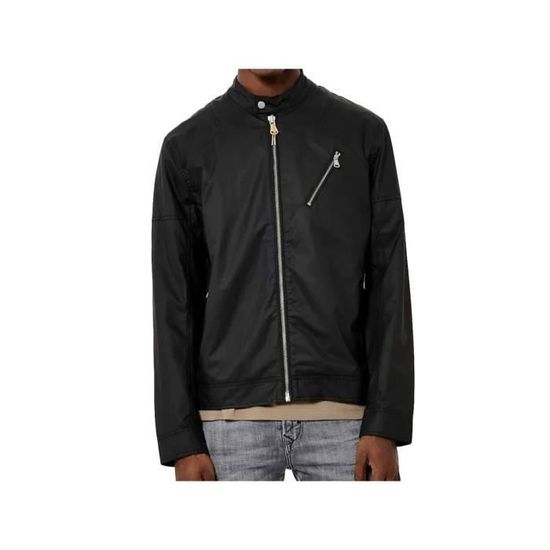 Veste Motard Cuir Synthétique Redbridge M6035 Blouson Motard Redbridge En Similicuir Noir Pour Homme - Style Vintage - Taille Petit Veste Motard Style