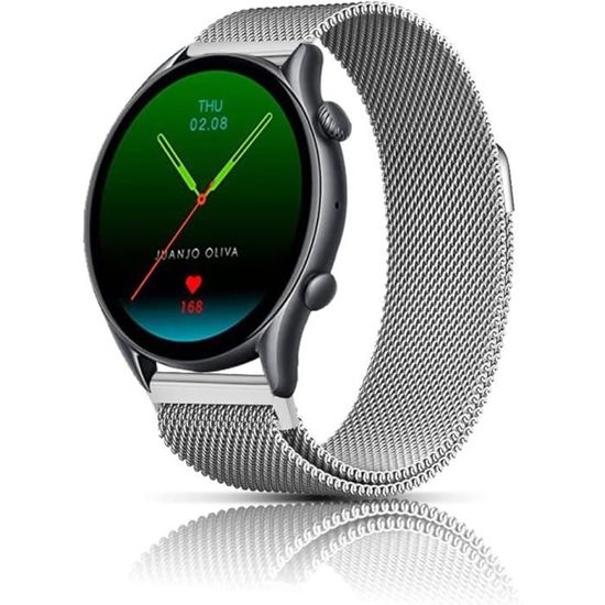 Bracelet KoGiio Pour Amazfit Active 2 Square - Métal Inoxydable, Réglable Et Facile à Installer