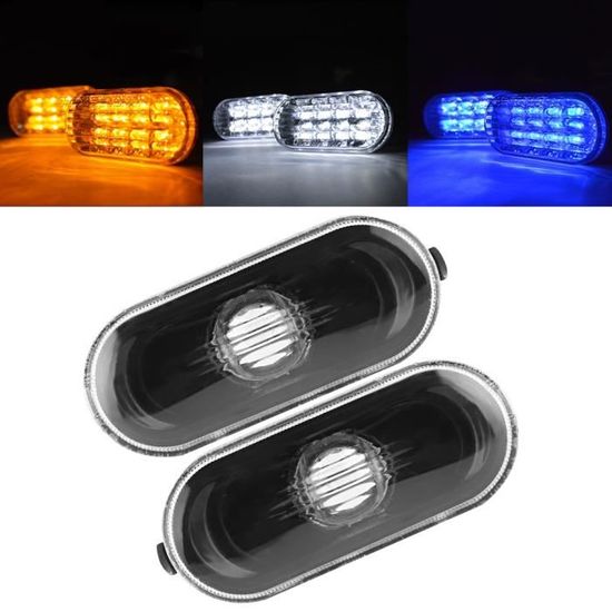 Clignotants Latéraux Dynamiques LED Pour Peugeot 306, 106, 406, 806 - Fonction Feux De Position + Clignotant - Verre Fumé - Lot De 2 (gauche/droite) - 7