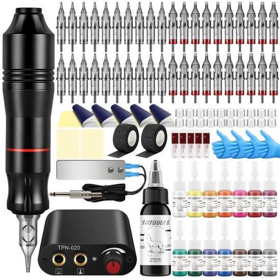 Kit Machine à Tatouer Professionnelle - Machine, Alimentation, Cartouches - Marque Blackbudda - Neuf