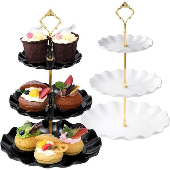 Lot De 2 Présentoirs À Gâteaux En Carton À 3 Étages - Support Pour