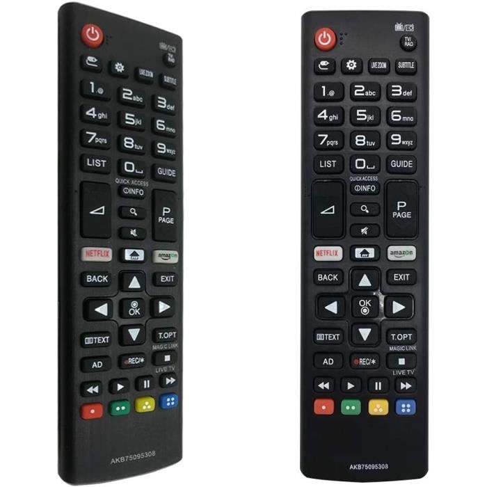 Télécommande De Remplacement Pour Téléviseur LG SMART - Modèle AKB75095308 - Neuf Générique