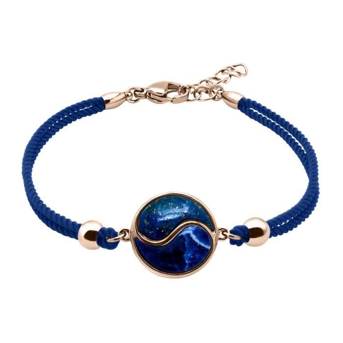 Bracelet Coton Yin Yang Lapis & Sodalite - LABISE