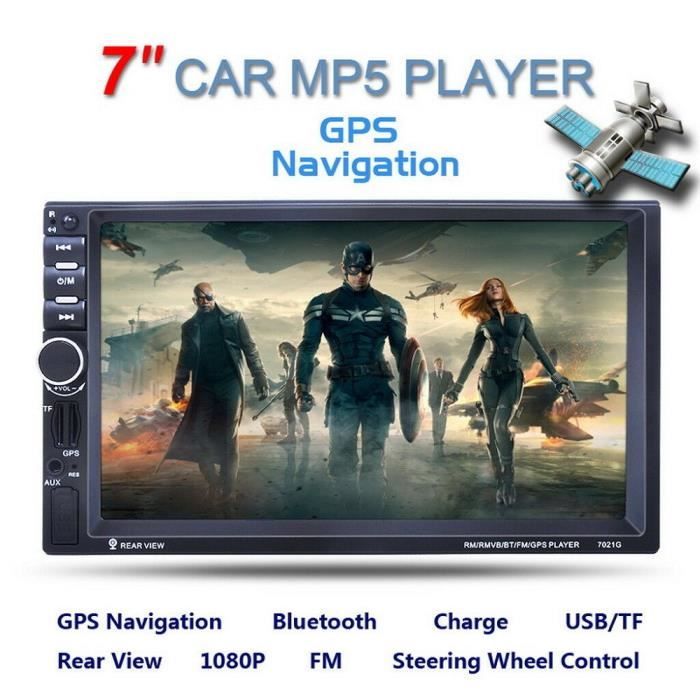 Autoradio de voiture stéréo 7 inch écran tactile multimédia de voiture MP5 - FM - TF - USB + caméra de recul