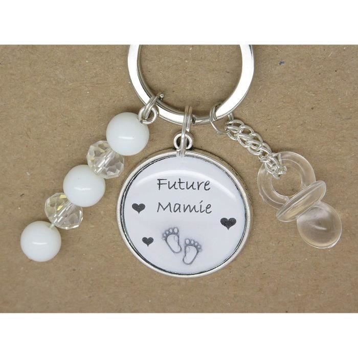 Portes Clés Personnalisable ou Bijou de Sac Cadeau Original pour Annonce Grossesse Mamie Tétine