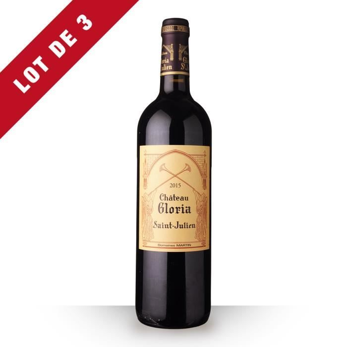 3x Château Gloria 2015 AOC Saint-Julien - 3x75cl - Vin Rouge