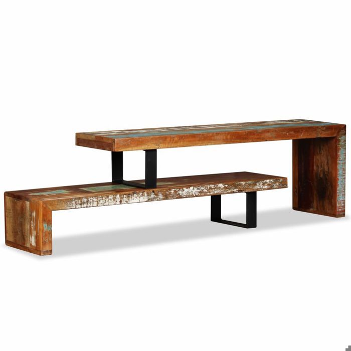 Meuble télé buffet tv télévision design pratique bois de récupération massif 2502155
