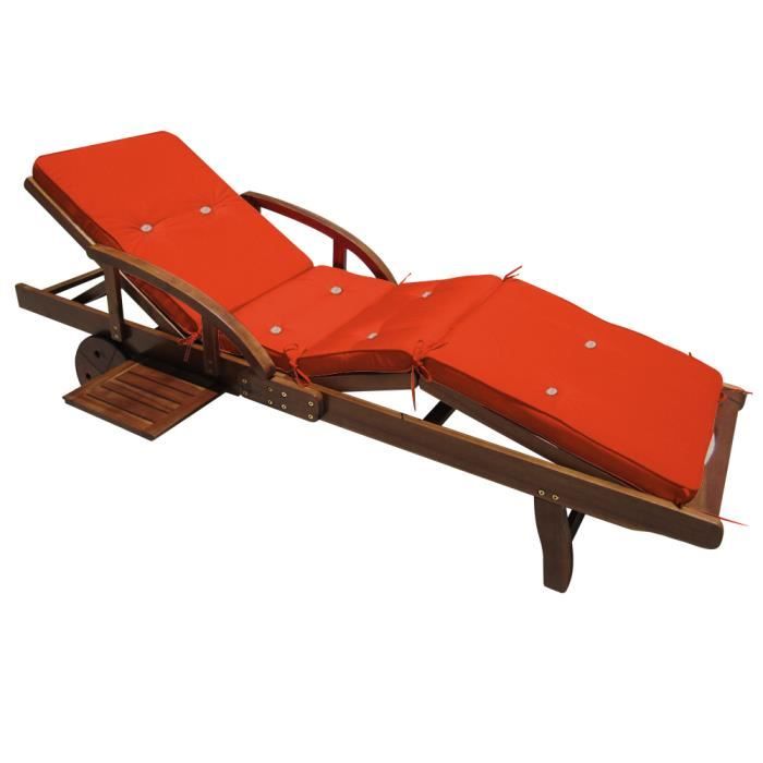 Coussin pour chaise longue Orange 195 cm