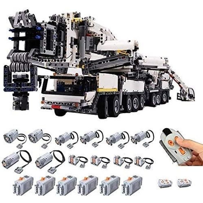 PEXL Technic Grue Liebherr LTM 11200 - 7692 Brique et 8 Moteur - 1:20 Maquette RC Grue Tout Terrain - Jeu de Construction - Tec A475