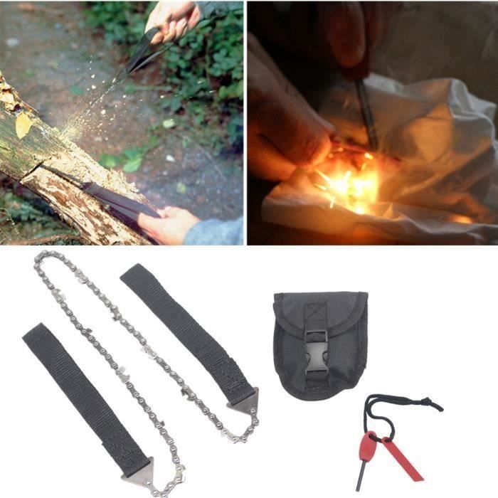 Fournitures de camping Chaîne de main portable outil scie fil Allume-feu Camping Randonnée d'urgence extérieure65870