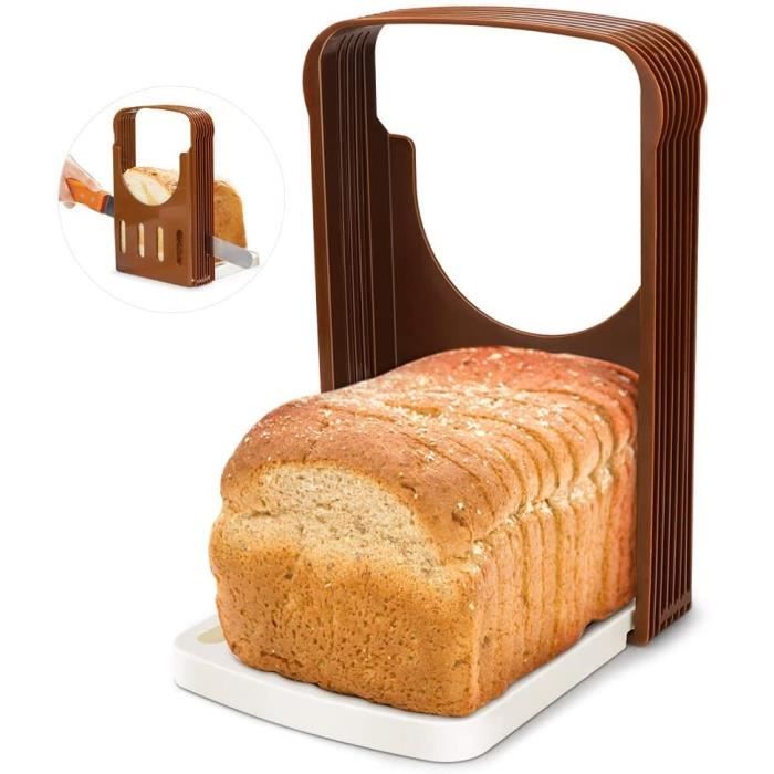 Machine à Trancher, Pliant Réglable Trancheuse à Pain, Découpage Rapide, Uniformité d’épaisseur, Couteau Trancheur Pain, Bagel Sandw