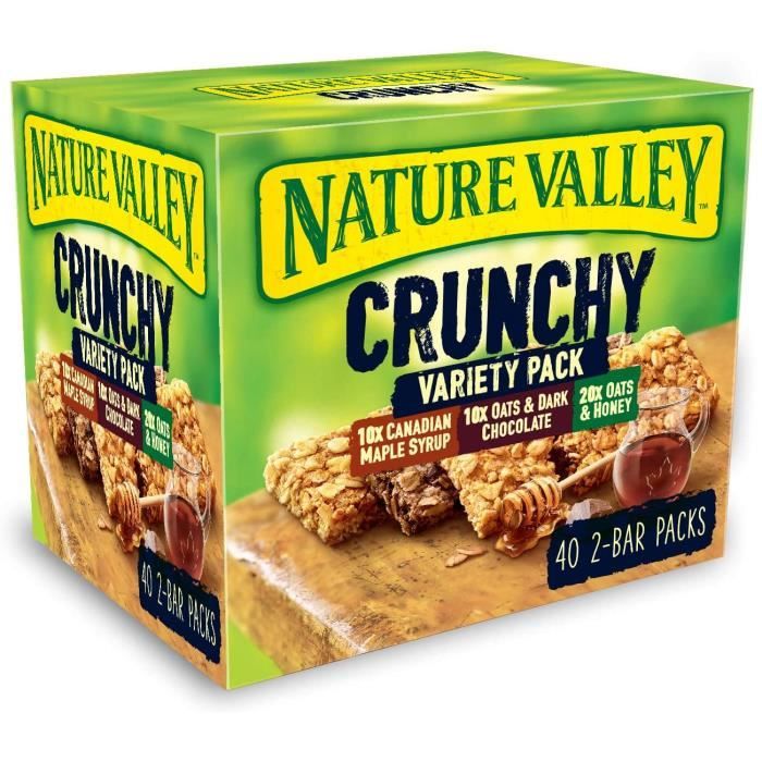 Nature Valley - Barres Granola Crunchy Pack de 40 barres x 42 g - Format economique