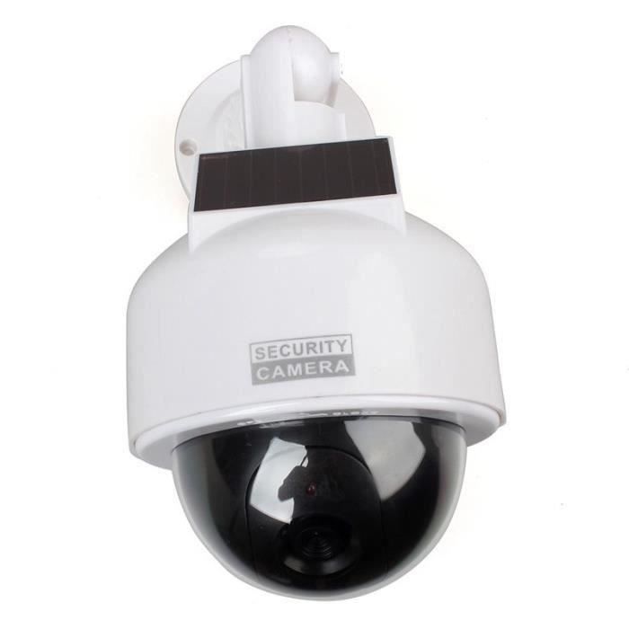 Dôme CCTV Surveillance Accueil Dummy Caméra Solaire Alimenté w - Clignotant Capteur LED