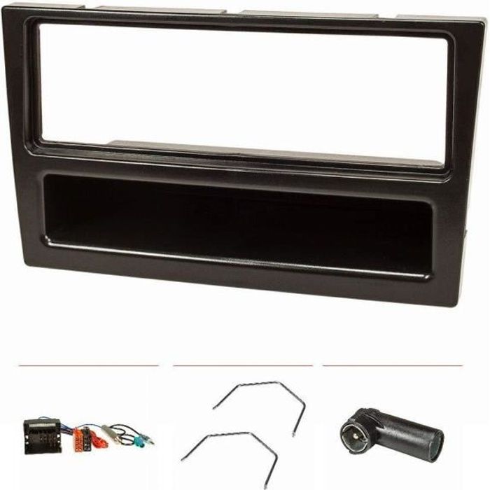 tomzz Audio 2439–063 Façade d'autoradio Quadlock (Set) pour Opel Corsa C, Combo, Omega B, Vectra C, Meriva, Noir