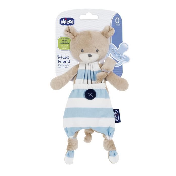 Chicco Attache-sucette Doudou Pocket Friend Bleu