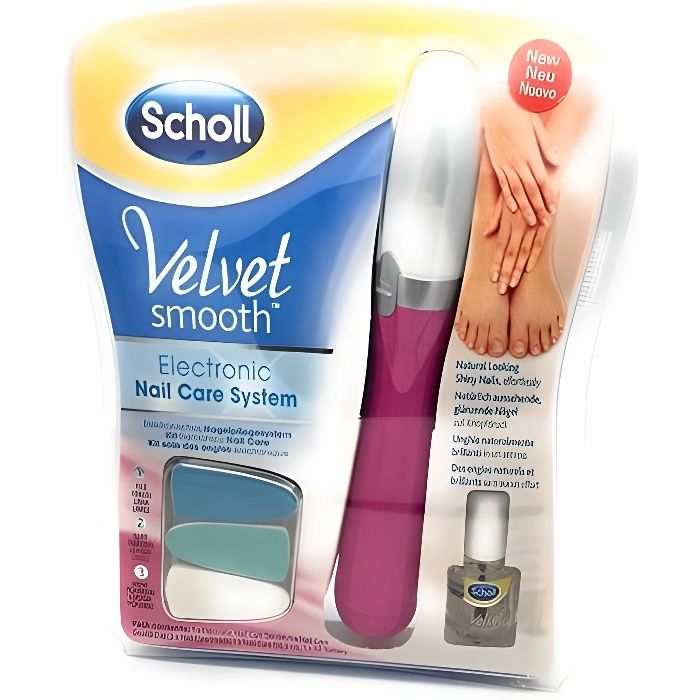 Scholl Velvet Smooth Sistema Nail Care Elettronico Rosa + Olio + 3 Lime
