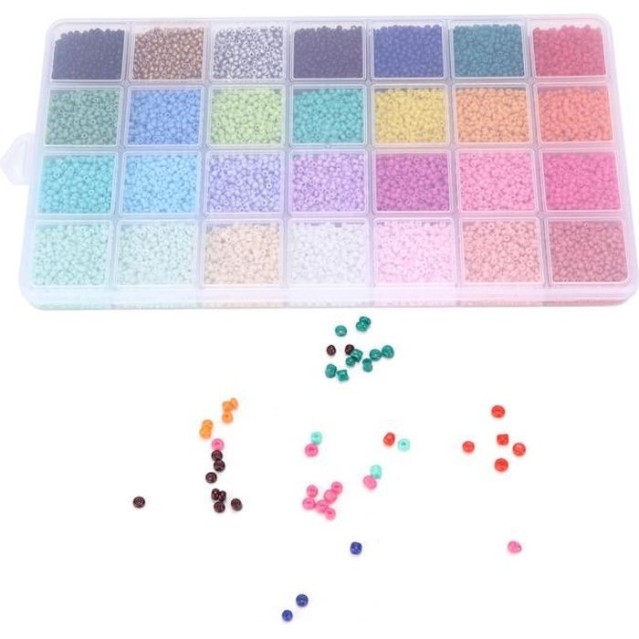 EJ.life Perles de bracelet 14000Pcs Bracelet Perles 28 Couleurs 2mm Perles De Rocaille En Verre pour la Fabrication de Bijoux DIY