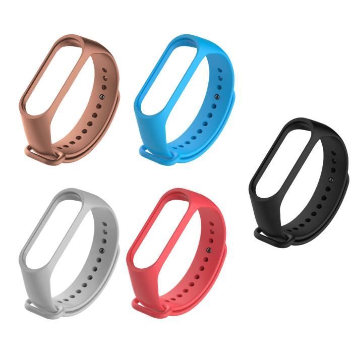 5pcs pour Xiaomi Mi Band 3/Mi Band 4 Bracelet Courroies de Remplacement en Silicone Compatible pour XIAOMI Mi Band 3/4
