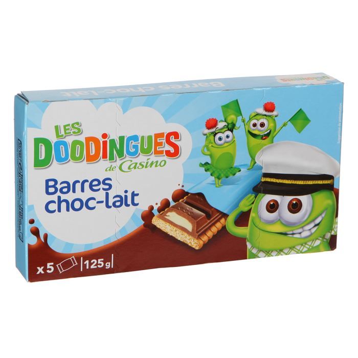CASINO Barres Fourrées au Lait 125g (x1)
