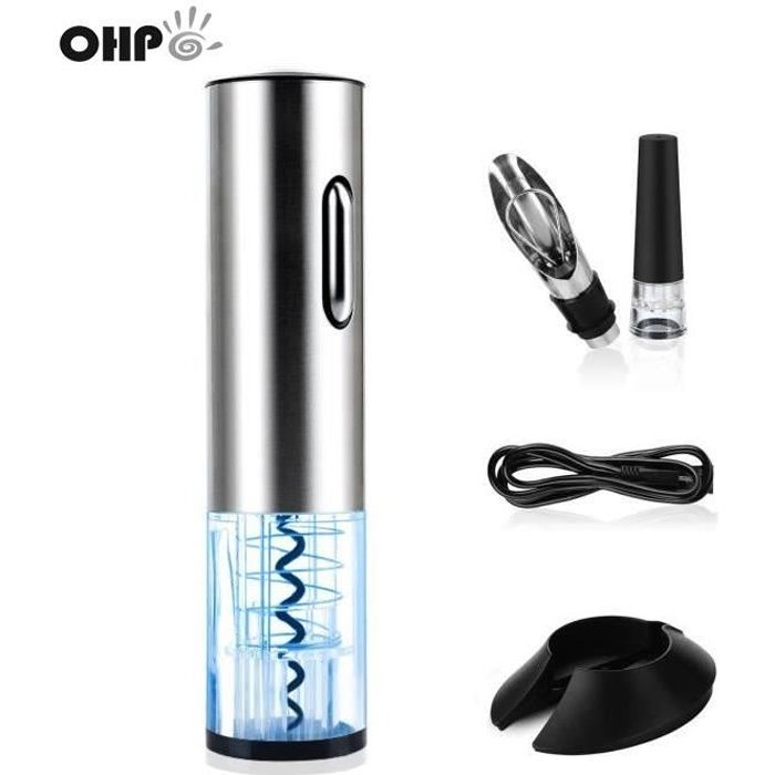 OHP Tire Bouchon électrique pour vin décapsuleur rechargeable ouvre bouteille
