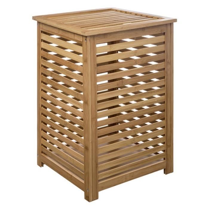 Coffre à Linge en Bambou -Sicela- 58cm Naturel