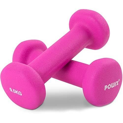 POWRX Haltères en néoprène (Rose, 2 x 0,5kg)