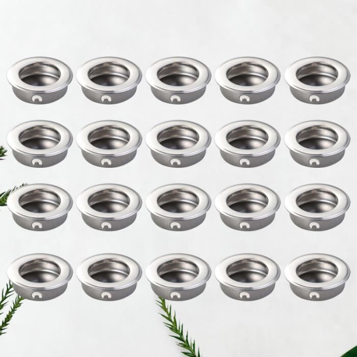 12 pièces 35mm Plat En Acier Inoxydable Encastré Flush Doigt Insérer Porte Coulissante Poignée Cabinet Pulls Tiroir Matériel