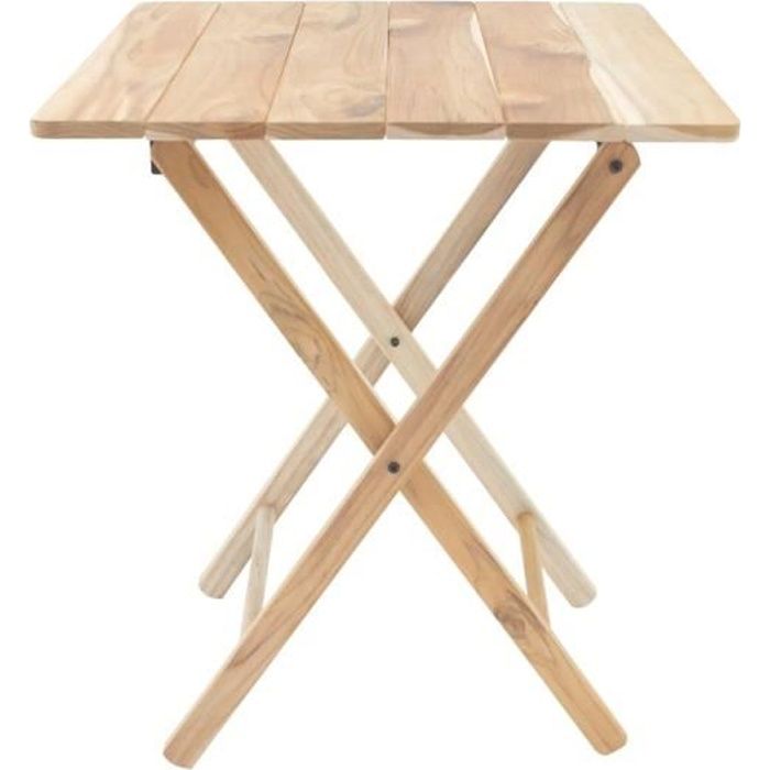 TRAMONTINA Table de jardin pliante Balcony, Bois de teck FSC, 60x60cm, Marron