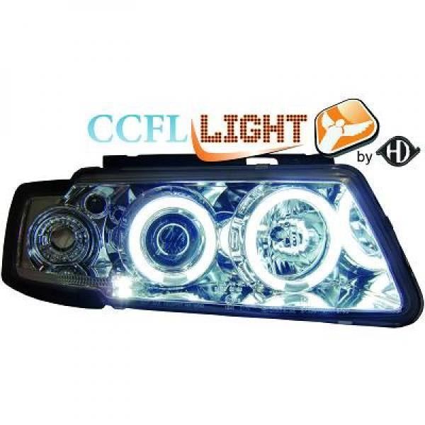 Set de deux phares principaux H1/H1 chrome VOLKSWAGEN PASSAT de 97 à 00