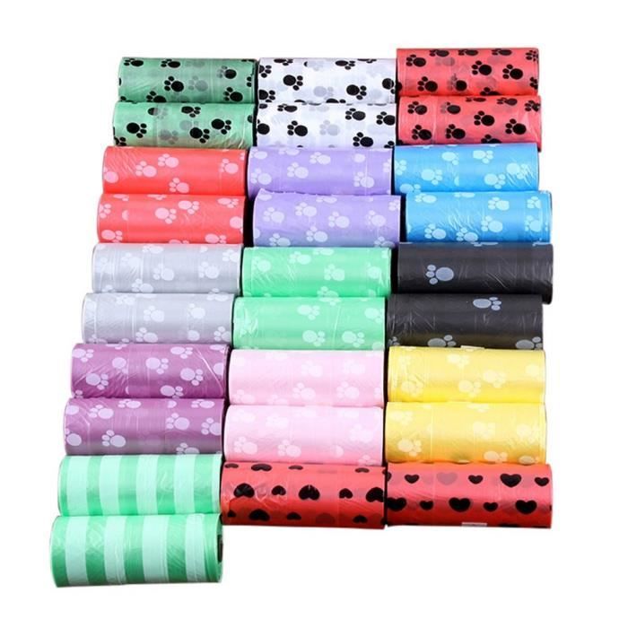 Sacs à Ordures 5Pcs 15-Volume pour Animaux de Compagnie Sac à Crotte Dejections Canines pour Litiere de Chien Chats@M252