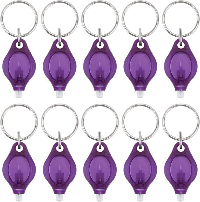 Lampe de poche UV - YNKKVRE - Mini LED - 10 pièces - Violet - 2 modes déclairage