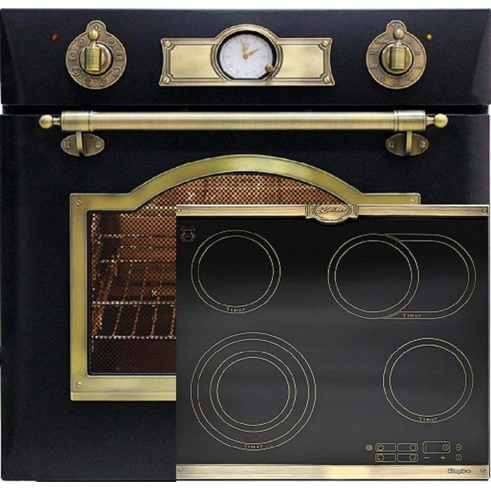 Cuisinière Électrique 4 Fonctions - Four 48L, Plaque Vitrocéramique 3 Feux, Porte Double Verre, Blanc