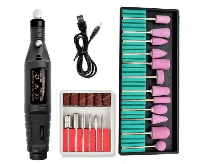 Ensemble doutils pour perceuse à ongles électrique noire