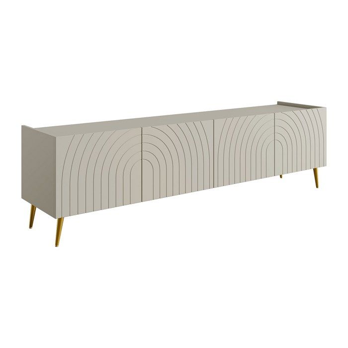 Meuble TV avec 4 portes - Beige - NORSIM Meuble TV avec 4 portes - Beige - NORSIM