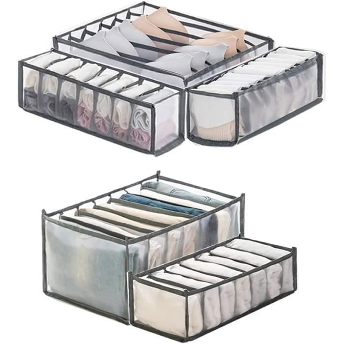 Ensemble de 5 organisateurs pliables pour tiroir de sous-vtements sparateur dorganisateur de tiroir pour placard en PANIER