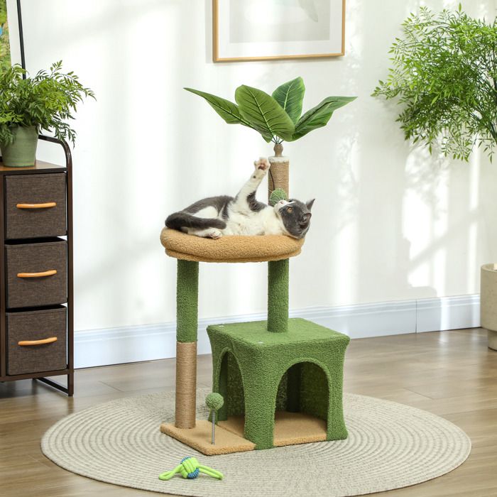 Arbre à chat tour de jeux pour chat avec niche lit griffoirs balles et — free download