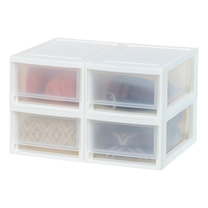 Iris Ohyama Tiroir de rangement Tour de rangement plastique bureau Lot de 4 MSD-1 Blanc Iris Ohyama Tiroir de rangement Tour de rangement plastique bureau Lot de 4 MSD-1 Blanc