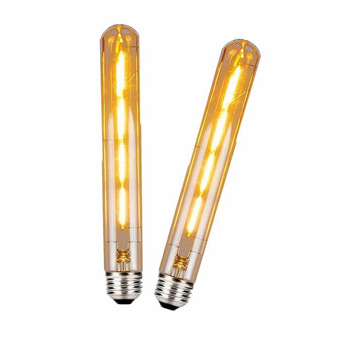 2 Paquets T30 E27 Ampoule LED à Long Tube Retro Vintage Ampoules à Tube Décoratif 4W Lampe LED à Filament T30 Blanc Chaud 2700K