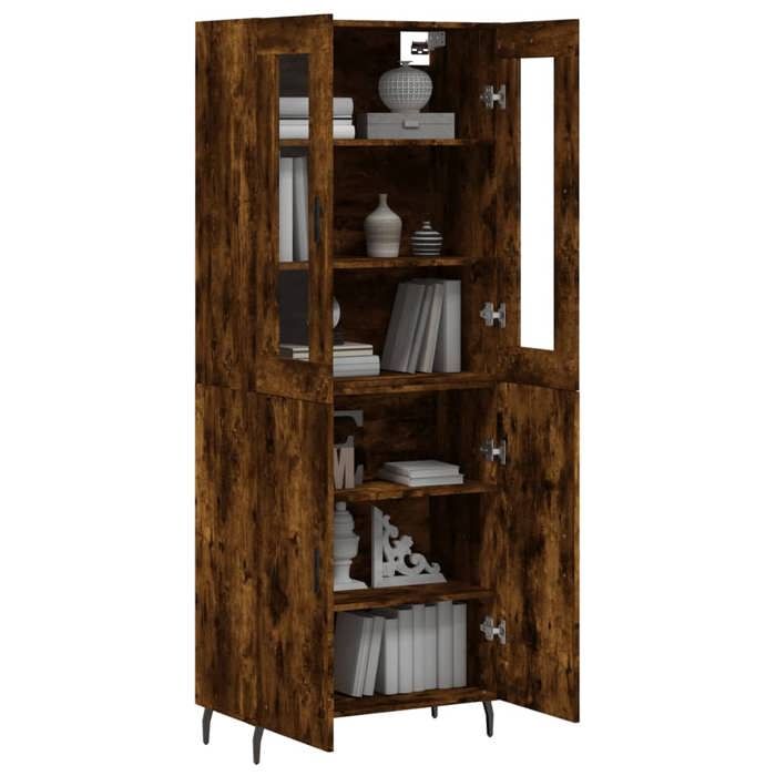 BEL-ACHAT* Buffe haut - Capacité généreuse - Cabinet Vaisselier Chêne fumé 695x34x180 cm - Bois dingénierie Prom78262453