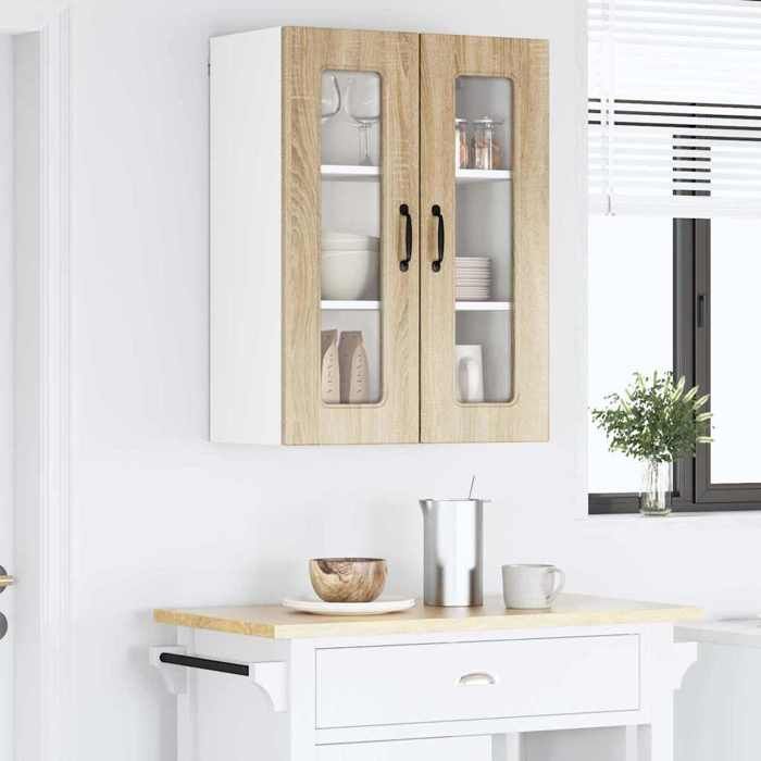 UU*TOP Placard mural de cuisine - moderne Armoire suspendue - avec porte - Chêne Sonoma 60x31x80 cm - CC1006