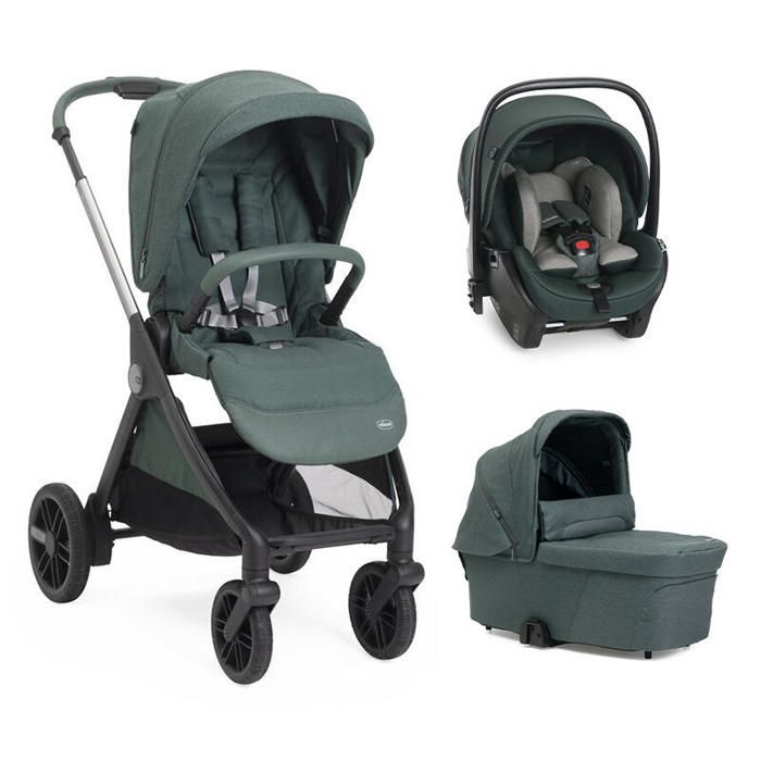 CHICCO - Poussette Trio Bellagio 2 + Siège auto First Seat Recline + Nacelle Flexi Fir Tree