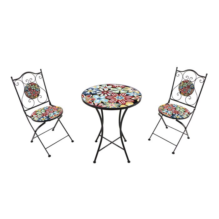 AXI Amélie Table et Chaise Bistrot 2 Chaises 1 Table Ensemble Bistro Extérieur - Fiesta Flower Salon de Jardin Bistrot Table AXI Amélie Table et Chaise Bistrot 2 Chaises 1 Table Ensemble Bistro Extérieur - Fiesta Flower Salon de Jardin Bistrot Table