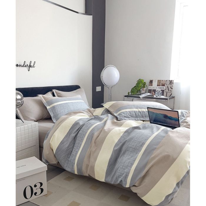 Parure de couette Imprimé double face percale de coton peigné pour lit 140 à 160 - 240 x 220 cm - Multicolor Parure de couette Imprimé double face percale de coton peigné pour lit 140 à 160 - 240 x 220 cm - Multicolor