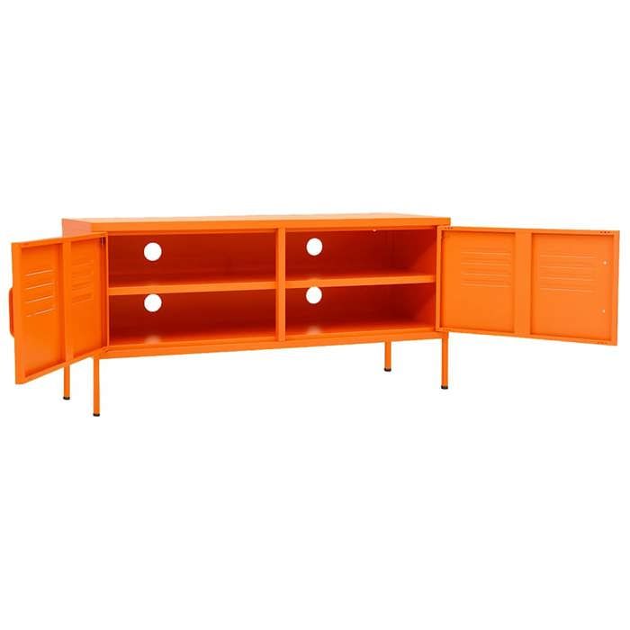 Elégant Cabinet Télé de Salon Orange - Meuble TV Orange 105x35x50cm Acier PRO3741343169050