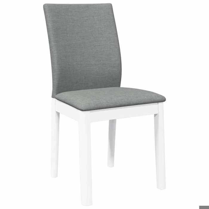 Chaises cuisine(2 pcs) - Blanc - 2 personnes - avec coussins - blanc bois massif caoutchouc 48.5x49x90 cm F3547